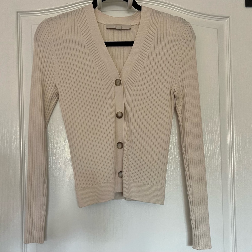 Loft cream button up blouse